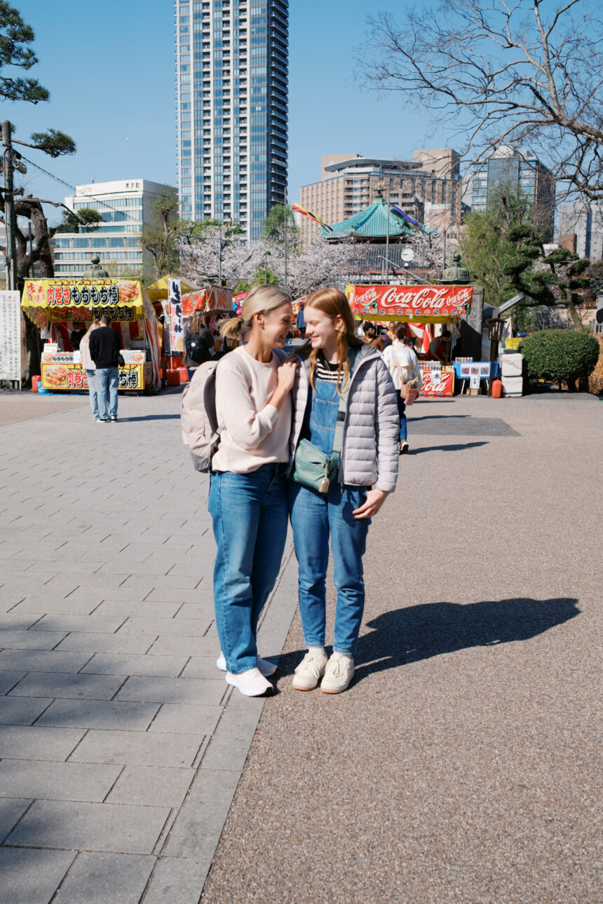 photo of mother and daughter on girls trip at Ueno Park