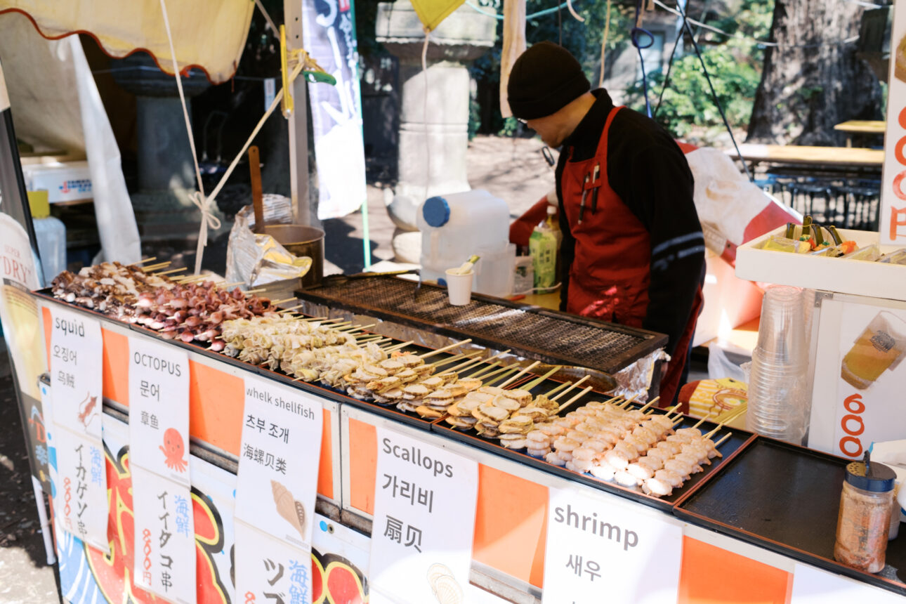 Food vendors at Ueno Park