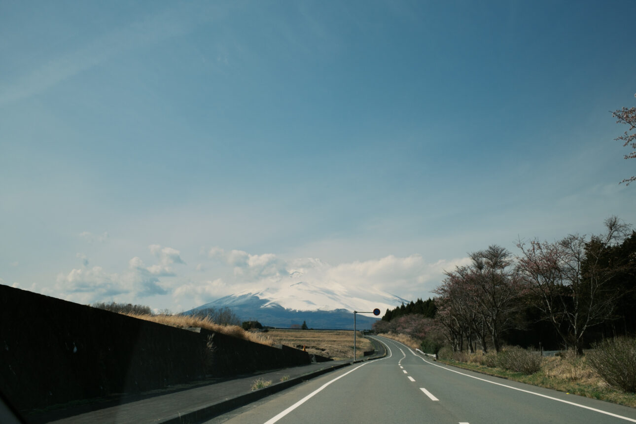 View of Mount Fuji from the car