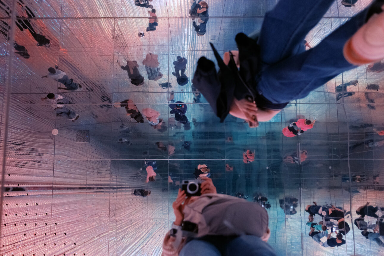 a photo of the refection at team labs Tokyo