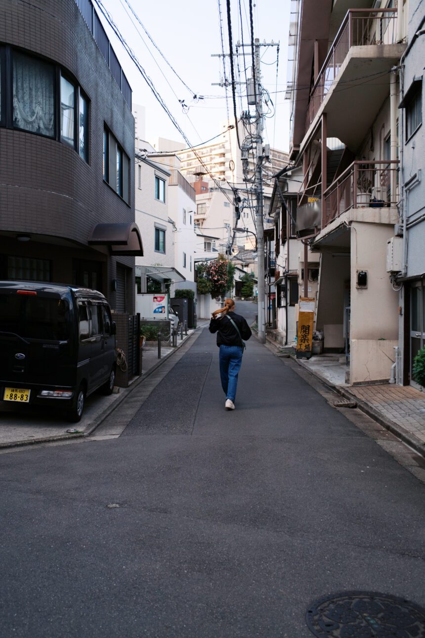 A teenage girl exploring the streets of Tokyo
